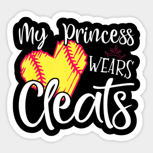 My Princess Wears Cleats Softball Mom Baseball Sticker